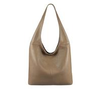 OBC Made in Italy - Bolso de piel para mujer, estilo shopper, pardo, ca.: 40x28x14 cm (BxHxT), Bolso bandolera