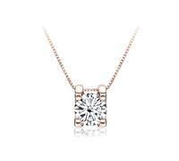 OBCPD 1ct Moissanite Collar Colgante para Mujeres Color Oro Rosa 925 joyería de Boda de Plata esterlina