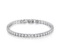 OBCPD Pulsera Moissanite para Mujer S925 Plata de Ley 4mm Diamantes Brazaletes Cadenas con Joyería