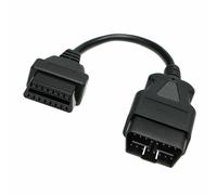 OBD 2 II Cable de Extensión Conector Buje 20 CM 16 Pin Interfaz de Diagnóstico