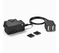 OBD-II - Cable de alimentación constante para Garmin Dash Cam 46, 57, Mini & Tandem - Reemplazo compatible con 010-12530-23 - Corriente continua en estacionamiento - Doble salida USB con protección de
