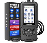 OBD2 Diagnosis, MUCAR CDE900 Diagnosis Coche Multimarca 4 Sistemas De Pago (ECM+TCM+ABS+SRS) Diagnosis Coche para 10 Modos OBD2 Completos-Actualización Gratuita