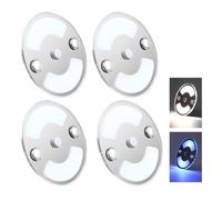 Obeaming 4 x Lámpara de Techo 12V LED Autocaravana Regulable Panel Iluminación Interior 75mm 235LM 5000K con Luz Nocturna Azul y Interruptor, para Caravana Barco Remolque Coche