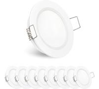 Obeaming 8 x LED Foco Empotrable de Techo 12V Autocaravana Downlight para Caravana Barco Camper Furgoneta, DIA 70mm CRI93 Aluminio (Blanco, 5000K)