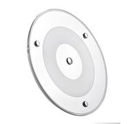 Obeaming Luz de Techo 12V LED Autocaravana Regulable Luz del Panel 185mm 9W 24V para Caravana Barco Remolque Coche Iluminación Interior, Montaje superficial con Blanco frío/Azul, Interruptor Táctil