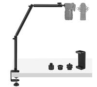 Obeamiu Soporte de sobremesa para cámara, Brazo mágico de 11 Pulgadas con Rosca de 1/4, 15.5-25.5 Pulgadas Soporte de Mesa con Abrazadera para Cámara DSLR Rig/Anillo de luz/Auto Broadcasting