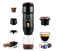 obecilc Máquina de café espresso portátil, 20 bares, 3 en 1, autocalentada, compatible con café molido y cápsulas, para senderismo, oficina y autocaravana