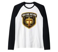 Obedecer a Dios, no a los Hombres Hechos 5:29 Jesús Cristiano no cumplirObedece Camiseta Manga Raglan