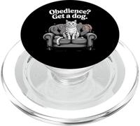 Obedience Get A Dog Gat Amante de los Gatos Gatito Divertido PopSockets PopGrip para MagSafe