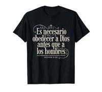 Obediencia a Dios Ante los Hombres Hechos 5:29 Español Elegante Camiseta gráfica económica