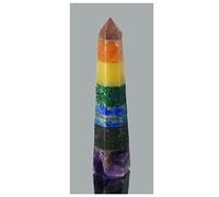 Obelisco de los Chakras Mineral Piedras Siete Chacras 80mm Varita Torre Reiki