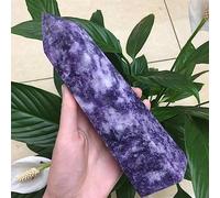Obelisco de piedra de cuarzo, cristal de Mica violeta púrpura Natural, decoración de habitación decoración de la habitación (Size : 700g-750g)