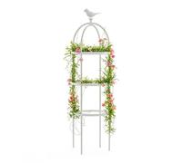 Obelisk Garden Trellis - Torre de metal resistente para plantas trepadoras y flores, soporte inoxidable de 6 pies, 7 pies, 9 pies, 11 pies, uso en interiores y exteriores (blanco, 180 x 50 cm)