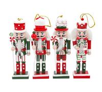Obelunrp 4 unids/Set Cascanueces decoración navideña, Cascanueces navideños de Madera de 4, 9 Pulgadas con Caja para estantes mesas decoración del hogar, del hogar