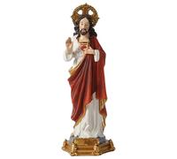 Obelunrp 9 Estatua de Resina del Sagrado Corazón de Jesús, decoración del hogar inspiradora católica renacentista