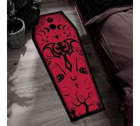 Obelunrp Alfombra gótica con Forma de ataúd de 20x51, Alfombra Suave Antideslizante de Halloween para el hogar del Dormitorio