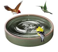 Obelunrp Baño de pájaros de cerámica, 21x4cm 1300 ml Proceso de Grietas Redondas Behet, baño de de pájaros externos, Bandeja de alimentación de Vida Silvestre para jardín de Patio