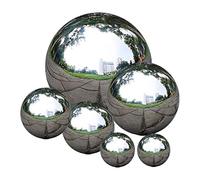 Obelunrp Bolas miradas, 6 Piezas Espejo de Acero Inoxidable Bolas Huecas pulidas, Estanque Flotante de Globo Mirador sin Costuras, jardín paisajismo Reflectante para decoración del Patio del
