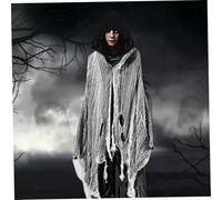 Obelunrp Capa de Halloween con capucha Vintage Grim Reaper Cloak Horror Medieval Men Renaissance Witch Disfraz de fantasma para accesorios de cosplay adultos Partido de Halloween, Grim Reaper