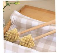 Obelunrp Cepillo para el Inodoro, 2 Piezas de 14 Pulgadas, Brail de Baño de Madera, Cepillo de Limpieza de Inodoro Duradero, Cerdas de Cánamo Fuerte para el Baño