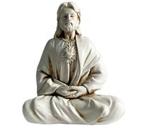 Obelunrp Estatua de Jesús, Resina de 6 Pulgadas Jesús meditando Figuras, decoración de Adornos religiosos Decorativos de Escritorio para Estante de Escritorio de Casas