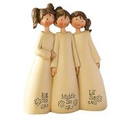 Obelunrp Figuras, Resina de 9 cm/3.5 Pulgadas Hermana Guardian Angel Figurine, Small Angel Figurines Adorno para Regalo de cumpleaños (Hermana-4)