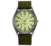 Obelunrp Glow in the Dark Watch, reloj de cuarzo con correa de nylon y pantalla de fecha, relojes militares unisex, reloj de moda luminosa para hombres mujeres