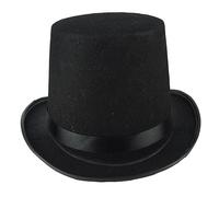 Obelunrp Gombado de copa, sombrero de copa negro de 6.3 pulgadas, sombrero de vestuario de mago para hombres disfraz de Halloween formal de showman