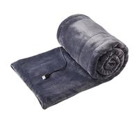 Obelunrp Manta calefactora, Manta calefactora eléctrica de 160x80 cm con 3 Niveles de calefacción, de Franela con Carga USB para Oficina en casa (Gris)