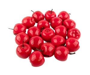 Obelunrp Manzanas Artificiales 20pcs 1.2x1.4 Pulgada simulación Realista Mini Manzanas infalibles Falso Decorativo para la fotografía de Fiestas de Navidad, Artificial