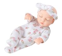 Obelunrp Mini Muñecas Bebé Muñeca Recién Nacida De Vinilo Suave De 7 Pulgadas Muñeca Pequeña Realista con Ropa Floral Mini Muñecas Portátiles De Silicona para Niños, Adornos Al Aire Libre