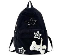 Obelunrp Mochila estrella, mochila de pana Y2K de 30x42cm con decoración de hueso de lujos, sacos de libros de estrellas estéticas para la universidad, trabajo y viaje