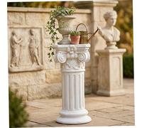 Obelunrp Pedestal de columna romana, elegante base de zócalo de resina blanca para estatuas de jardín y decoración del hogar, soporte de escultura de 15, 75 pulgadas de alto, utilización interna