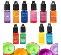 Obelunrp Tinte de Velas, 10 Colores 10 ml de Tinte de Velas para Cera de SOYA, Tinte de Cera de Velas vívidas, Tinte de Color de Velas para Cera de Soja.