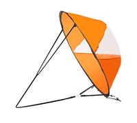Obelunrp Vela de Kayak Plegable de PVC de liberación rápida Ventana Transparente Vela de Viento a Favor del Viento Accesorios portátiles para Botes inflables Kayaks Canoas Naranja, Adornos de jardín
