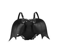 Obelunrp Women Mini Mochila Novela Bat Black Bat Mochila Bolsos de hombro de moda para mujeres Negras negras, decoraciones de Halloween