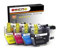 OBENO - 1 Set - LC3211 LC3213 Paquete de 4 Cartuchos de Tinta Compatibles para Brother LC3211 MFC-J890DW, MFC-J895DW, DCP-J772DW, DCP-J774DW, DCP-J572DW (1 Negro, 1 Cian, 1 Magenta, 1 Amarillo)
