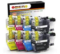OBENO - 2 Sets - LC3211 LC3213 Paquete de 8 Cartuchos de Tinta Compatibles para Brother LC3211 MFC-J890DW, MFC-J895DW, DCP-J772DW, DCP-J774DW, DCP-J572DW (2 Negro, 2 Cian, 2 Magenta, 2 Amarillo)