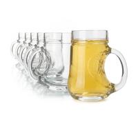 Oberglas MOSTKANNE BIRNE Set de 6, 250 ml | Jarra de sidra tradicional con asa | Ideal para sidra de manzana, pera, zumo y spritz | Vidrio robusto para casa, hostelería y uso diario | Lavavajillas