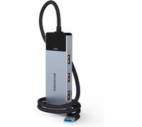 OBERSTER Hub USB, acoplamiento USB, USB 3.2 HUB 5 GBPS, hub de datos portátil ultra delgado, concentrador USB 4 en 1 con 4 USB 3.2 compatible con Windows, macOS, Linux, Chrome OS sistemas (aluminio)