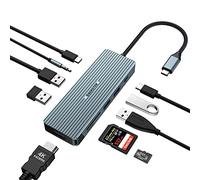 OBERSTER Hub USBC Docking Station, 10 en 1 USBC, con HDMI 4K, 2 USB3.0, 2 USB2.0, USBC, 100W PD, Audio, SD/TF Compatible con MacBook Pro/Air, Surface Pro/Go, DELL/HP/Lenovo