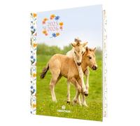 Oberthur - 1 Agenda escolar diaria - Colección caballo - Visual potros - Agosto 2025 a julio de 2026 - Formato 12 x 17 cm