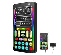 Obesntln Cambiador de voz,Disfrazador de voz multifuncional portátil - Cool Lights Sound Board Disguiser/modulador de voz para teléfono móvil, computadora, mesa/PC/teléfono/portátiles con funciones de