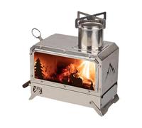 Obesntln Estufas de leña, estufa de leña para tienda | Estufa de camping calefactora de acero inoxidable,Estufa transparente al aire libre, calefacción de leña plegable con chimenea para acampar