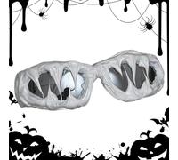 Obesntln Gafas de sol envolventes Y2K, gafas de sol de Halloween | Drip Glue Gafas de sol hechas a mano Wrap-Around,Accesorio de moda fresco, gafas de sol de moda para, Gris Hielo, Se référer au