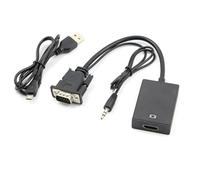 Obesntln VGA a HDMIs Adapter, VGA a HDMIs Adapter/Converter Cable con 3,5 mm Audio | 1080P Convert VGA Source (PC) In HDMIs Connector Of TV. Active Male VGA-HDMIs Out Lead Video Cord