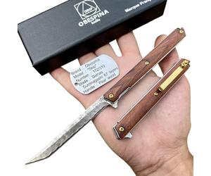 Obespina Cuchillo Plegable Skip Damas Numerado Madera Peral Liner Lock Bolsillo Serie Limitada Camping Caza Regalo Hombre Custom Oro Gentleman Folder Rodamiento Ligero Afilado Marca Francesa