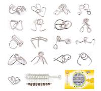 OBEST 18 Piezas Rompecabezas de Metal, Rompecabezas Juego de Alambre Metal Set, Incluye Juguetes Compuestos por 9 Eslabones Entrelazados, IQ Test 3D Desbloqueo Rompecabezas Bloqueo para Niño y Adulto