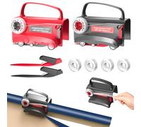 OBEST 2 Piezas Cortador de Papel de Regalo para Rollos con 4 Cintas Adhesivas y 2 Cuchillas de Repuesto,Rortador de Papel de Regalo Portátil para Navidad,Cumpleaños y Envoltorios de Regalos Festivos