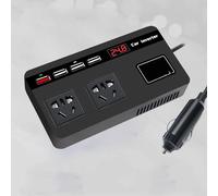 OBEST 200W Inversor 12V/24V DC 110V/220V AC Adaptador Mechero Coche a Enchuf Power Inverter Transformador con Encendedor de Cigarrillos/Toma de 3 Clavijas/Puertos USB/Toma PD/QC
